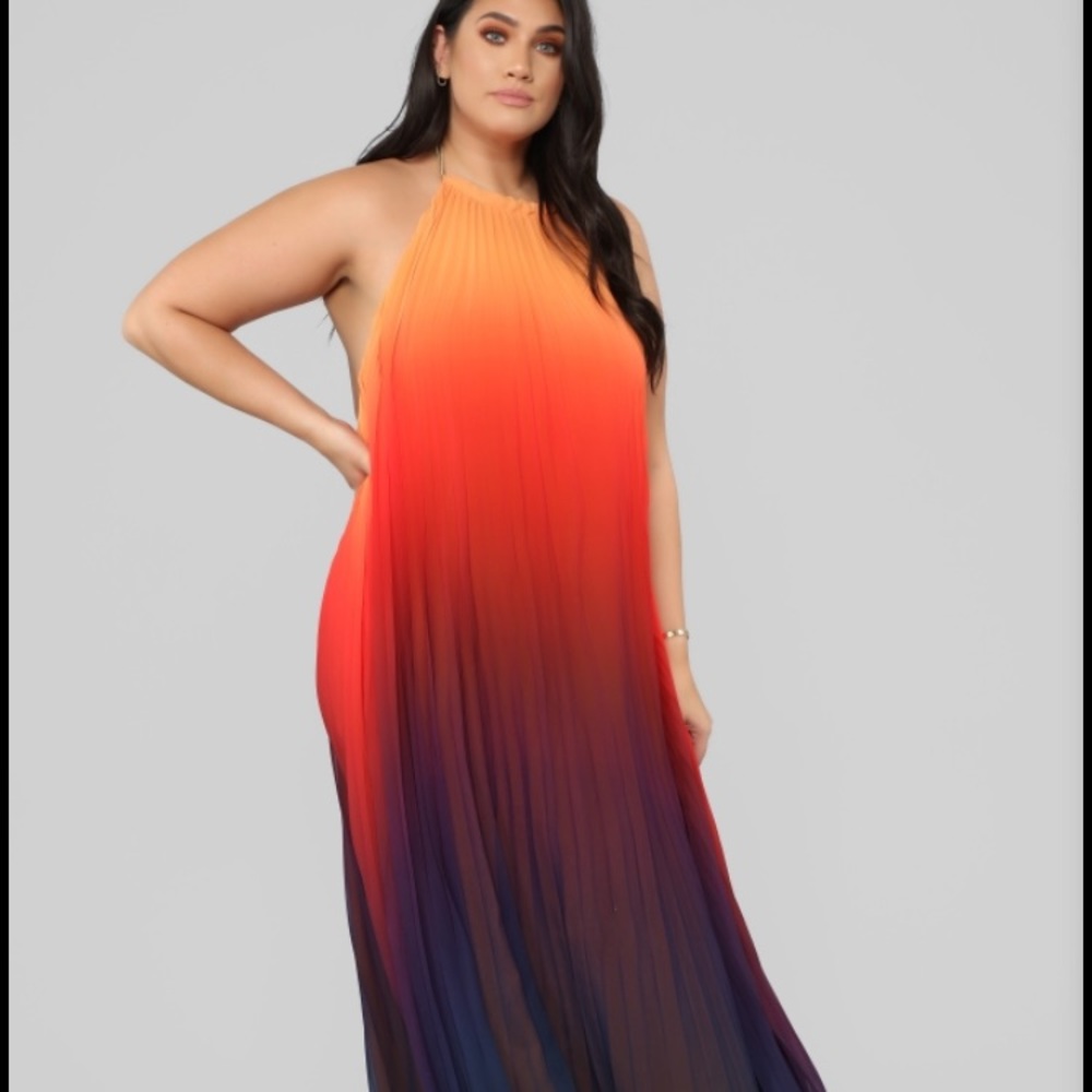 Fashion Nova Ombré Sunset Dress 1X